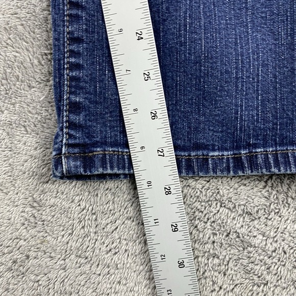 Levis Straight Jeans Womens 4 Short Blue Dark Wash Low Rise - Picture 4 of 15